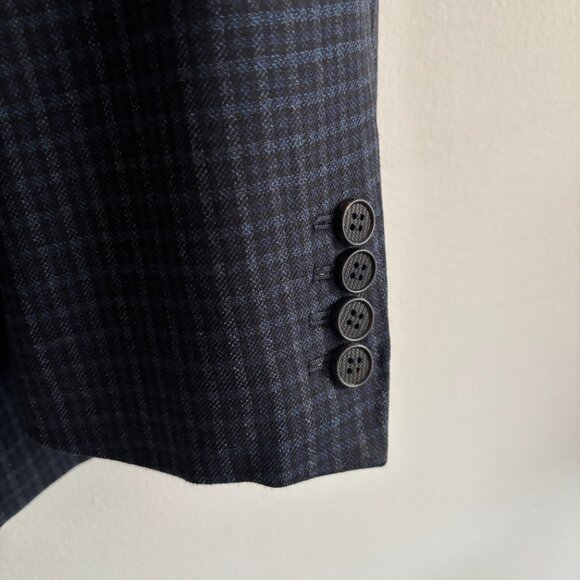 $2200 Canali Kei Unstructured Blue Check Wool Sport Coat / Blazer - US 48-50 - Picture 4 of 11